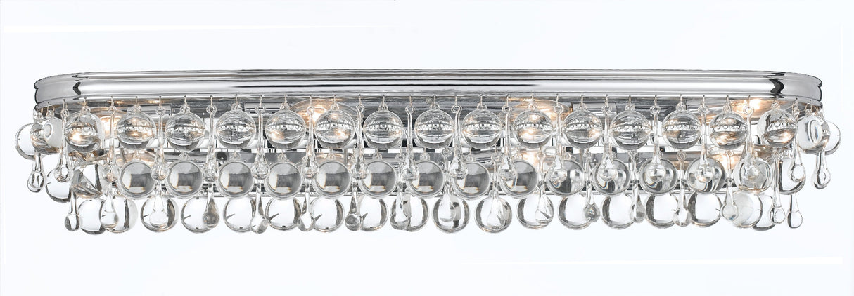 Calypso 8 Light Crystal Teardrop Polished Chrome Bathroom Vanity 134-CH