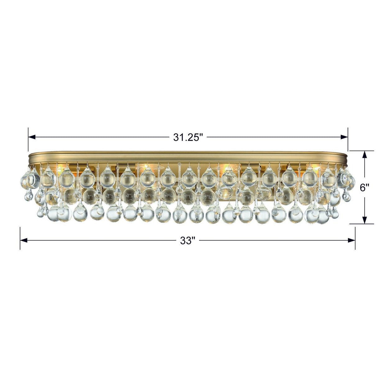 Calypso 8 Light Crystal Teardrop Polished Chrome Bathroom Vanity 134-CH