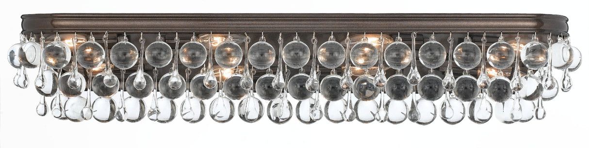 Calypso 8 Light Crystal Teardrop Polished Chrome Bathroom Vanity 134-CH