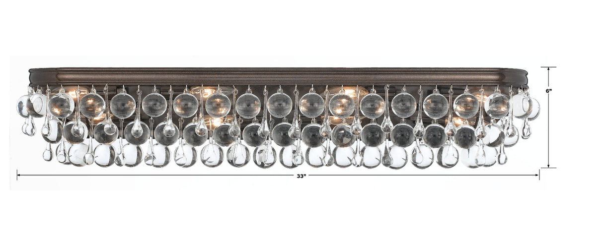 Calypso 8 Light Crystal Teardrop Polished Chrome Bathroom Vanity 134-CH