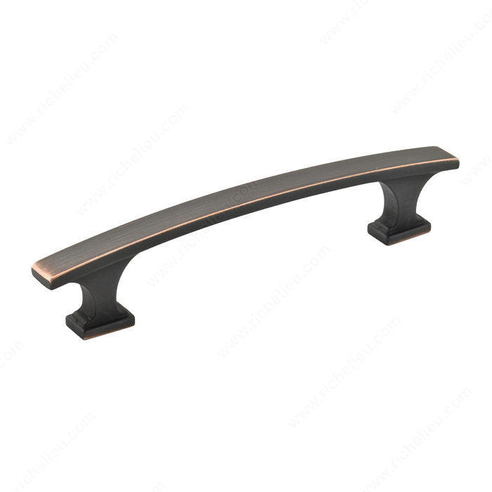 Richelieu BP5254096BORB Transitional Metal Pull - 5254, Brushed Oil-Rubbed Bronze, 3 25/32 in, 5 5/32 in, 13/32 in, 8/32 - 25 mm + 50 mm breakaway (Included)