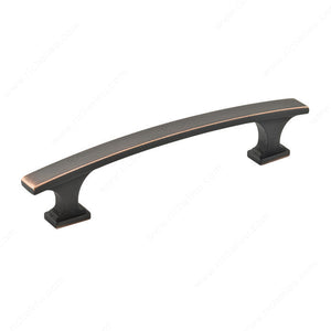 Richelieu BP5254096BORB Transitional Metal Pull - 5254, Brushed Oil-Rubbed Bronze, 3 25/32 in, 5 5/32 in, 13/32 in, 8/32 - 25 mm + 50 mm breakaway (Included)