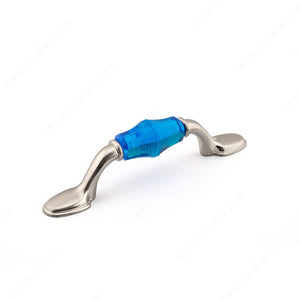 Richelieu BP110676195750 Eclectic Acrylic and Metal Pull - 1106, Blue / Brushed Nickel