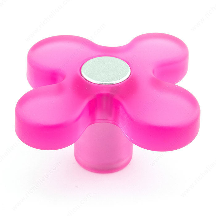 Richelieu BP1225034411 Eclectic Plastic Knob -1225, Fuchsia, 1 11/16 in, 1 1/2 in