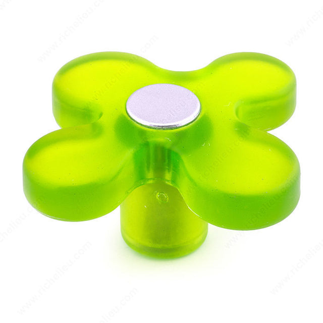 Richelieu BP1225034119 Eclectic Plastic Knob -1225, Frosted Green, 1 11/16 in, 1 1/2 in