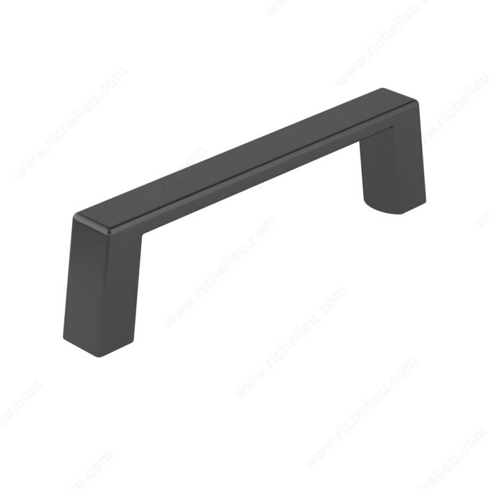 Richelieu BP10743900 Modern Metal Pull - 107, Matte Black, 3 in, 3 3/8 in, 5/32 in