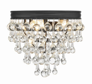 Calypso 3 Light Crystal Teardrop Polished Chrome Flush Mount 135-CH