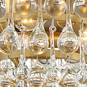 Calypso 3 Light Crystal Teardrop Polished Chrome Flush Mount 135-CH
