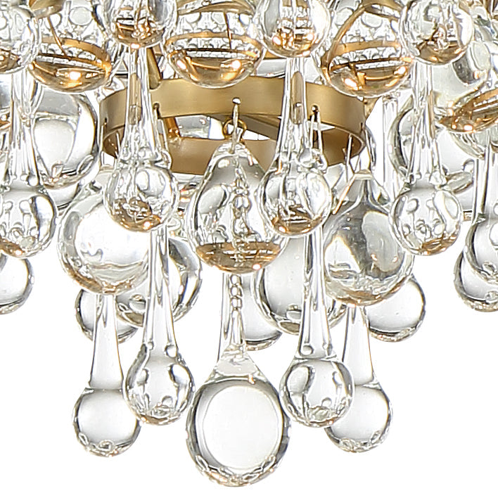 Calypso 3 Light Crystal Teardrop Polished Chrome Flush Mount 135-CH