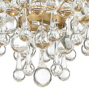 Calypso 3 Light Crystal Teardrop Polished Chrome Flush Mount 135-CH