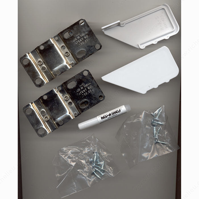 Richelieu ST97114SS Rev-A-Shelf end Caps and Hinges for Extruded Trays, White, 1 11/16 in, No