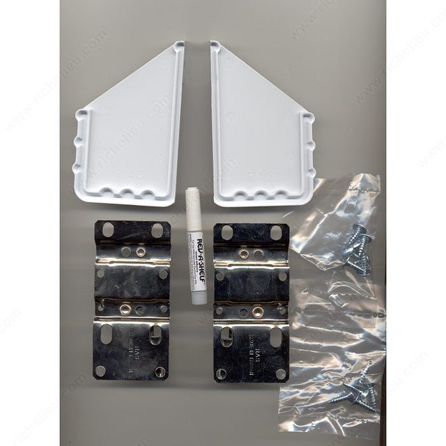 Richelieu ST97114SS Rev-A-Shelf end Caps and Hinges for Extruded Trays, White, 1 11/16 in, No