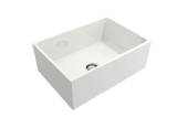 BOCCHI 1356-001-0120 Contempo Apron Front Fireclay 27 in. Single Bowl Kitchen Sink with Protective Bottom Grid and Strainer in White