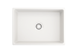 BOCCHI 1356-001-0120 Contempo Apron Front Fireclay 27 in. Single Bowl Kitchen Sink with Protective Bottom Grid and Strainer in White