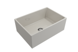 BOCCHI 1356-014-0120 Contempo Apron Front Fireclay 27 in. Single Bowl Kitchen Sink with Protective Bottom Grid and Strainer in Biscuit