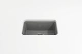 BOCCHI 1358-006-0120 Sotto Dual-mount Fireclay 12 in. Single Bowl Bar Sink with Strainer in Matte Gray