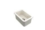 BOCCHI 1358-014-0120 Sotto Dual-mount Fireclay 12 in. Single Bowl Bar Sink with Strainer in Biscuit