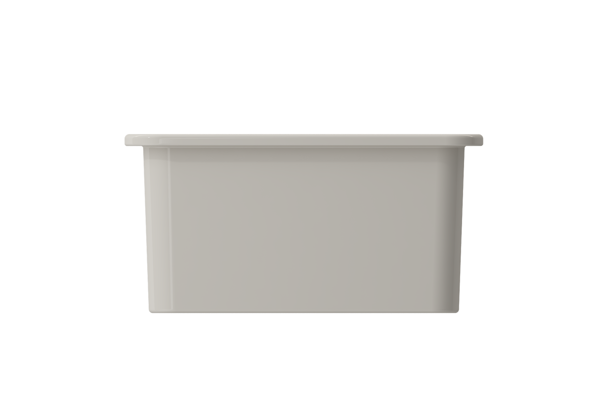 BOCCHI 1359-014-0120 Sotto Dual-mount Fireclay 18 in. Single Bowl Bar Sink with Protective Bottom Grid and Strainer in Biscuit