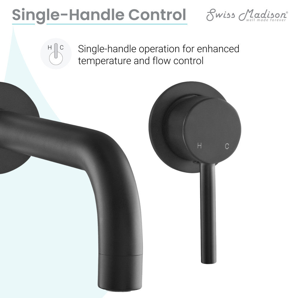 Ivy Single-Handle, Wall-Mount, Bathroom Faucet in Matte Black