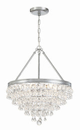 Calypso 6 Light Crystal Teardrop Polished Chrome Chandelier 136-CH