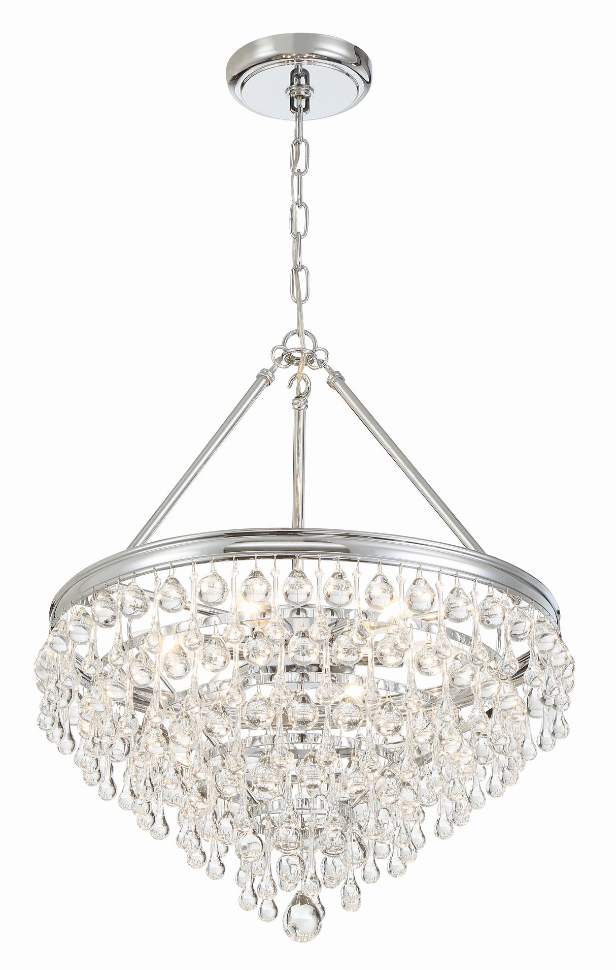 Calypso 6 Light Crystal Teardrop Polished Chrome Chandelier 136-CH