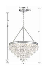 Calypso 6 Light Crystal Teardrop Polished Chrome Chandelier 136-CH