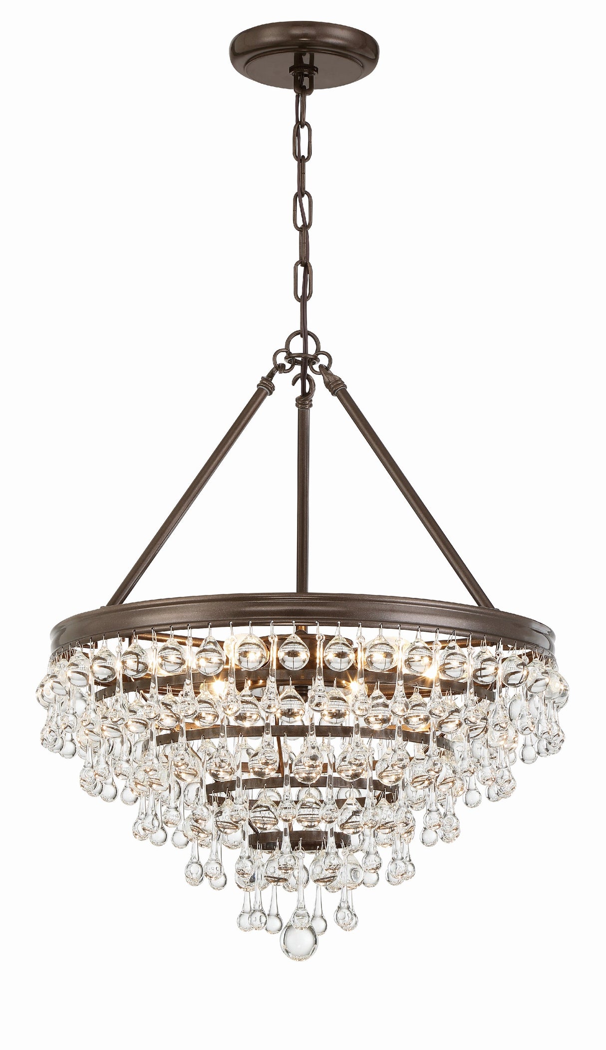 Calypso 6 Light Crystal Teardrop Vibrant Bronze Chandelier 136-VZ