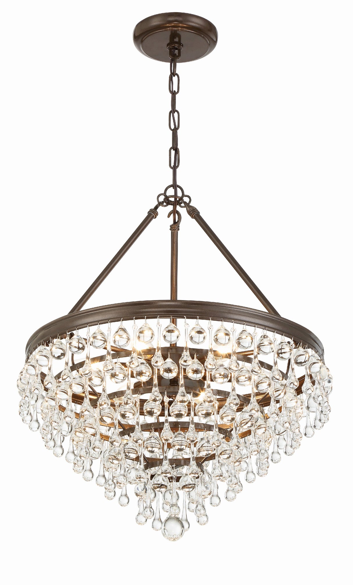 Calypso 6 Light Crystal Teardrop Polished Chrome Chandelier 136-CH