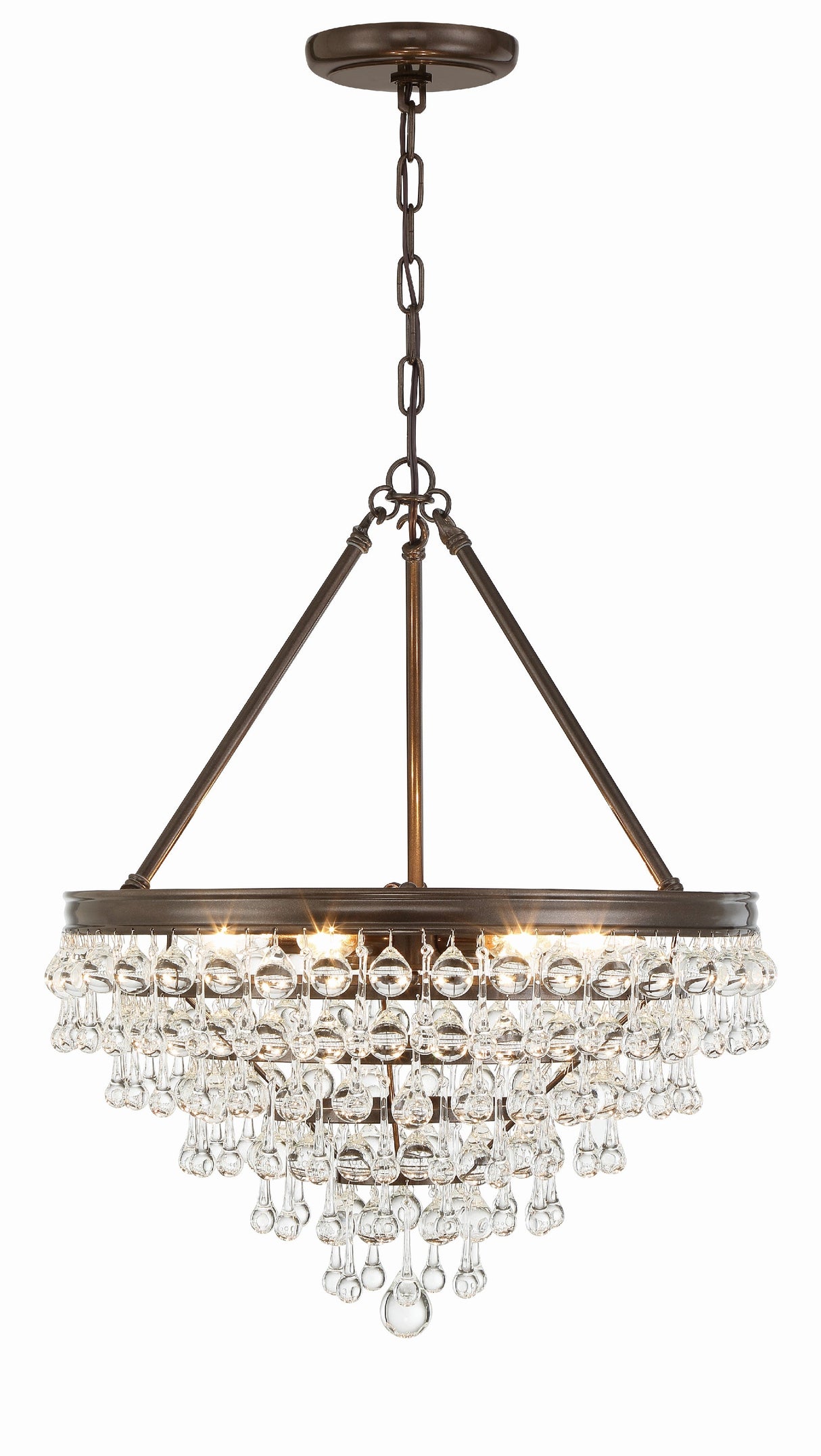 Calypso 6 Light Crystal Teardrop Polished Chrome Chandelier 136-CH