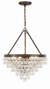 Calypso 6 Light Crystal Teardrop Polished Chrome Chandelier 136-CH