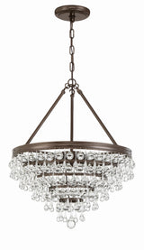 Calypso 6 Light Crystal Teardrop Polished Chrome Chandelier 136-CH