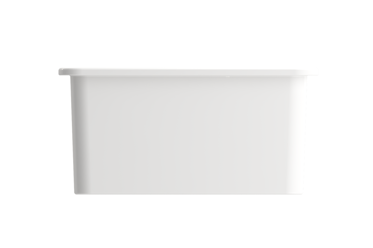 BOCCHI 1360-001-0120 Sotto Dual-mount Fireclay 27 in. Single Bowl Kitchen Sink with Protective Bottom Grid and Strainer in White