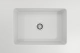 BOCCHI 1360-002-0120 Sotto Dual-mount Fireclay 27 in. Single Bowl Kitchen Sink with Protective Bottom Grid and Strainer in Matte White