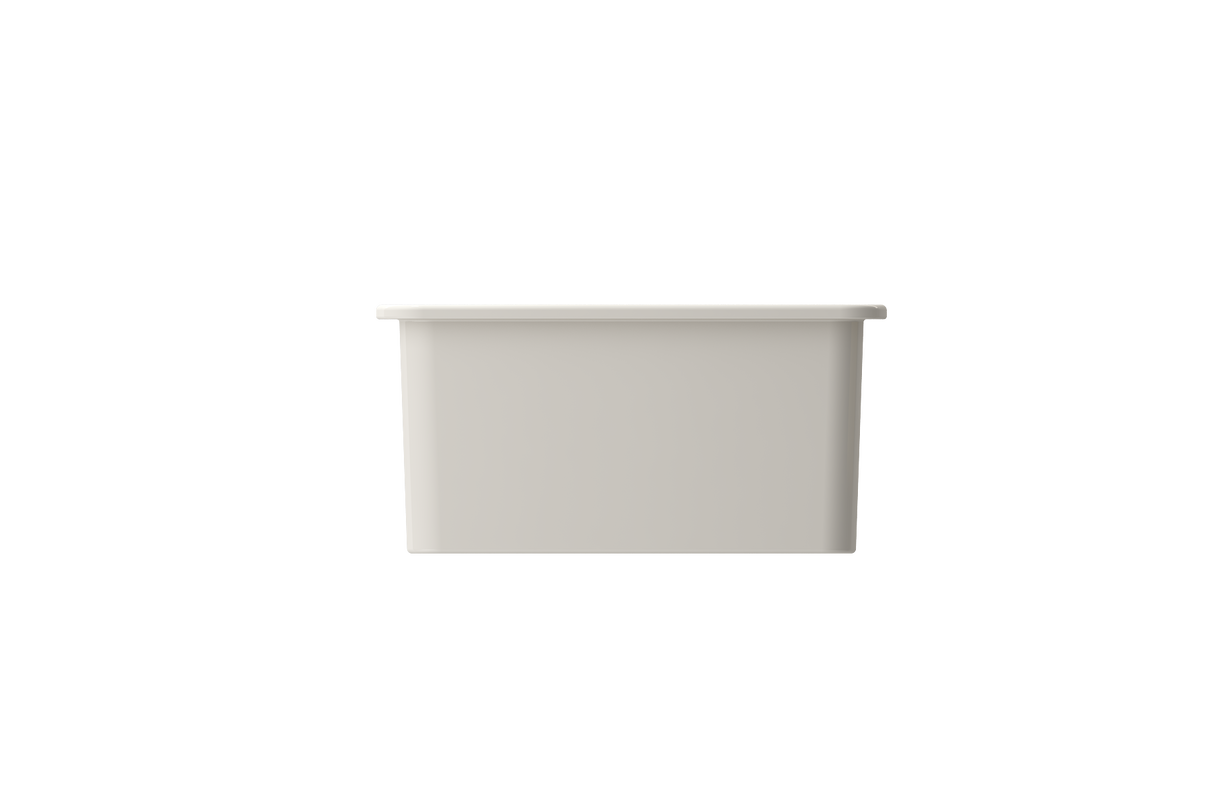 BOCCHI 1360-014-0120 Sotto Dual-mount Fireclay 27 in. Single Bowl Kitchen Sink with Protective Bottom Grid and Strainer in Biscuit