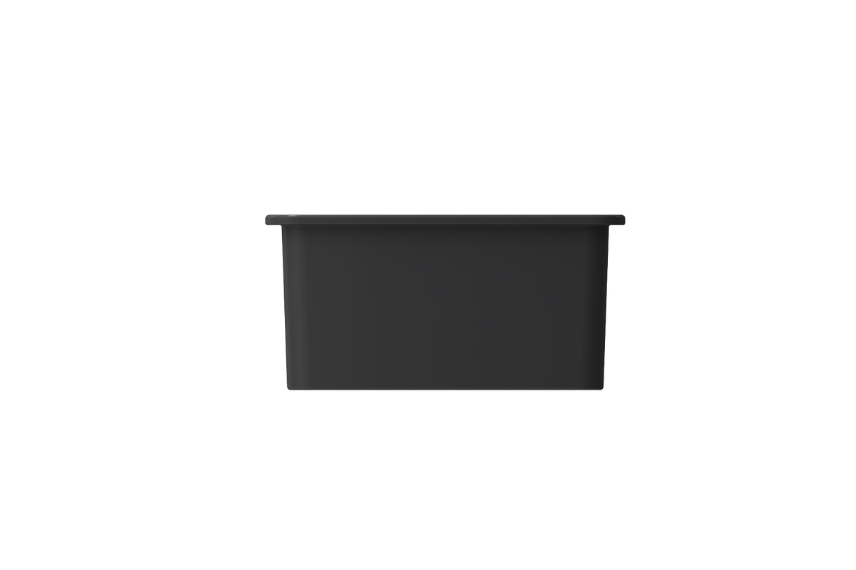 BOCCHI 1360-020-0120 Sotto Dual-mount Fireclay 27 in. Single Bowl Kitchen Sink with Protective Bottom Grid and Strainer in Matte Dark Gray