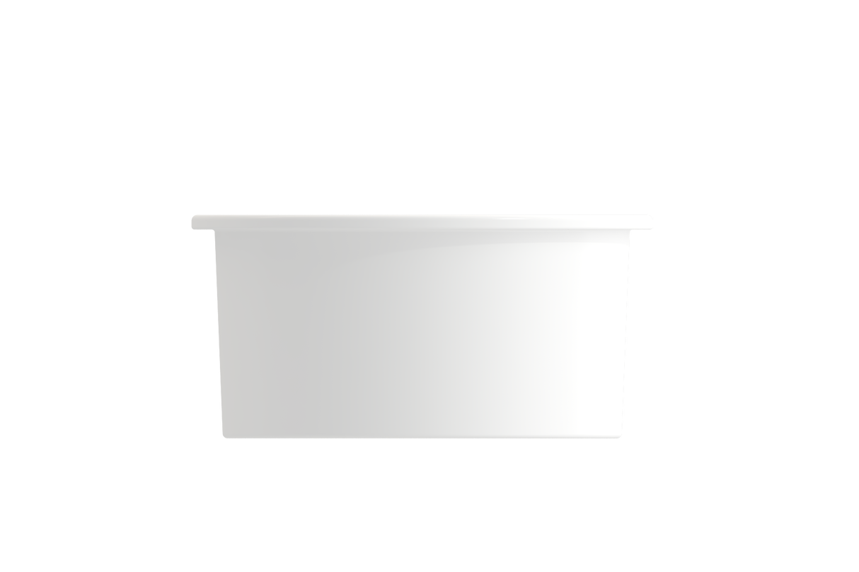 BOCCHI 1361-002-0120 Sotto Round Dual-mount Fireclay 18.5 in. Single Bowl Bar Sink with Protective Bottom Grid and Strainer in Matte White