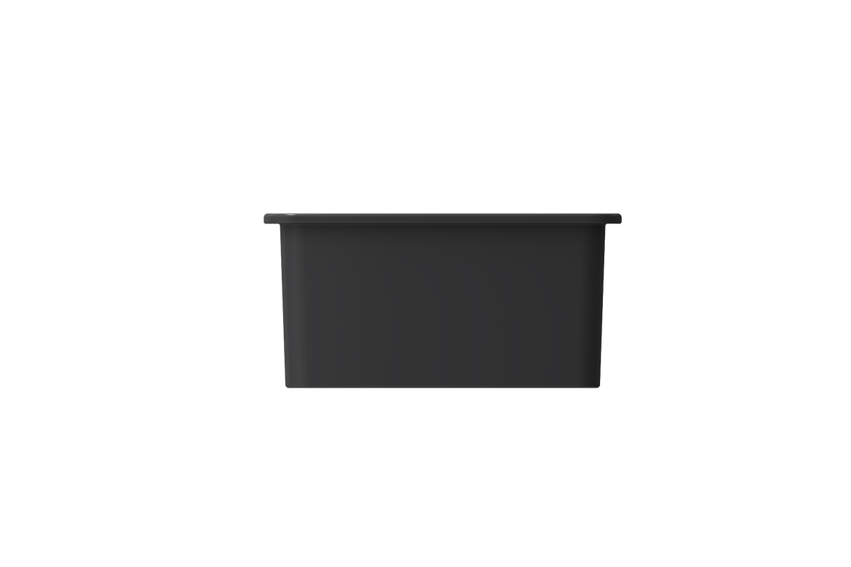 BOCCHI 1362-020-0120 Sotto Dual-mount Fireclay 32 in. Single Bowl Kitchen Sink with Protective Bottom Grid and Strainer in Matte Dark Gray