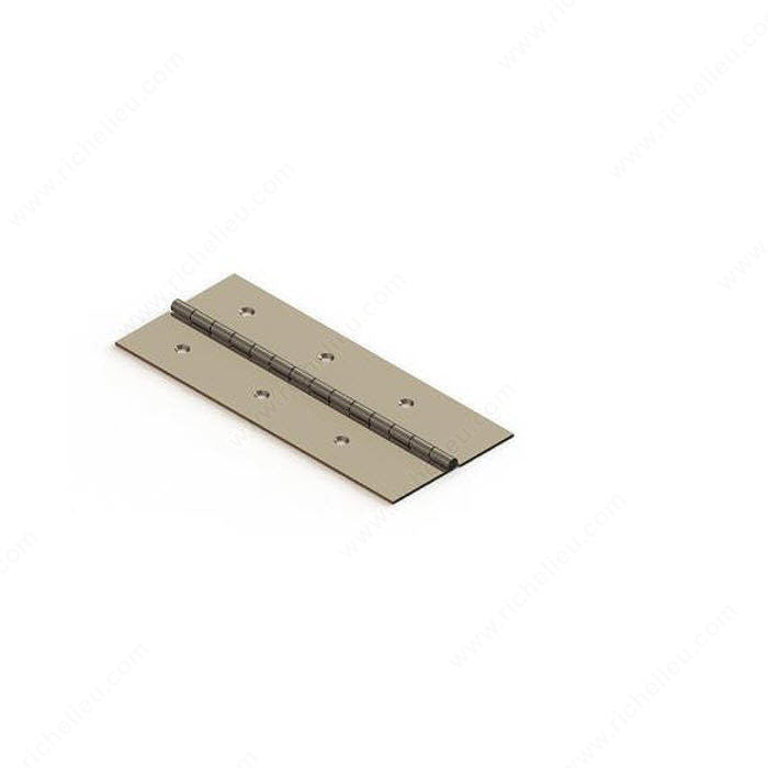 Richelieu 76072180 Piano Hinge - 3" Width, Nickel, 6 ft, Steel, With Holes, #6 Screw