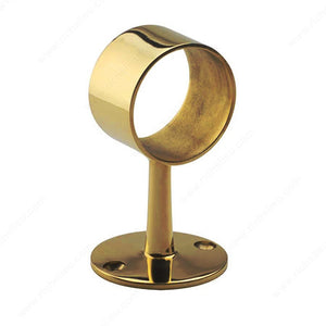 Richelieu 342112130 Cylindrical Center Bracket for Footrest, Brass, 2 7/16 in, 2 5/16 in, Solid Brass, ø 38.1 mm (1 1/2")