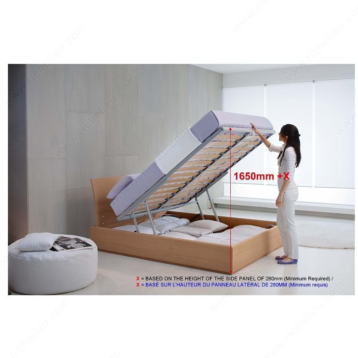 Richelieu XULT54LM Lift Mechanism and Hardware for Bed with Storage Unit, 110 lb, Double (54 in x 75 in)