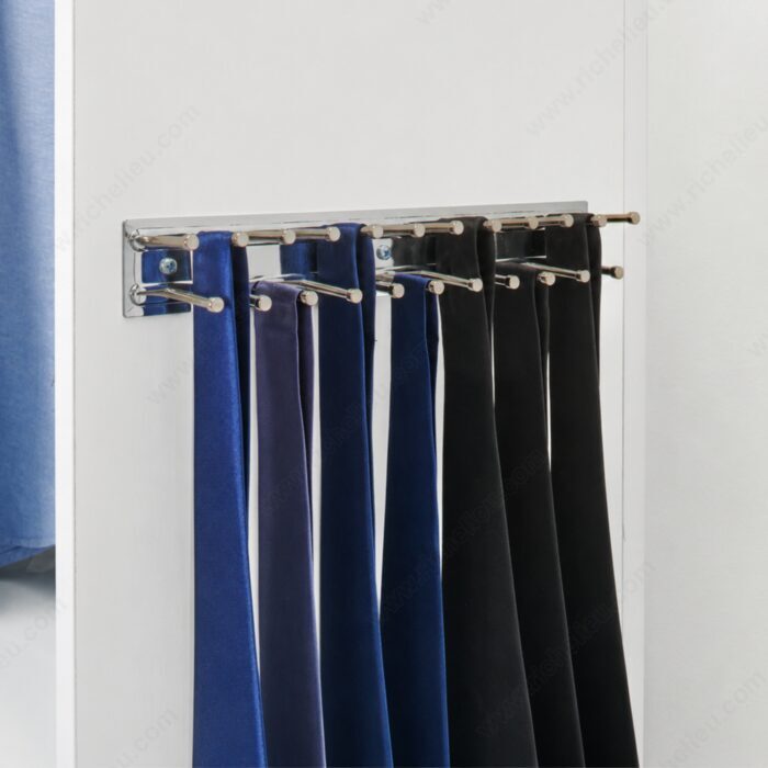 Rev-a-Shelf TRC12NSCR Rev-A-Shelf Sidelines Screw-On Tie Rack