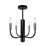 Avalon Collection Semi Flush Mount Chandelier - Brushed Nickel
