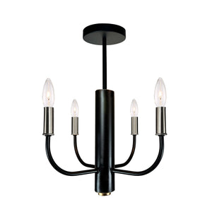 Avalon Collection Semi Flush Mount Chandelier - Brushed Nickel
