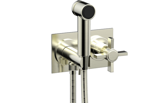 Phylrich 137-65-015 BASIC Wall Mounted Bidet, Blade Cross Handle 137-65 - Satin Nickel