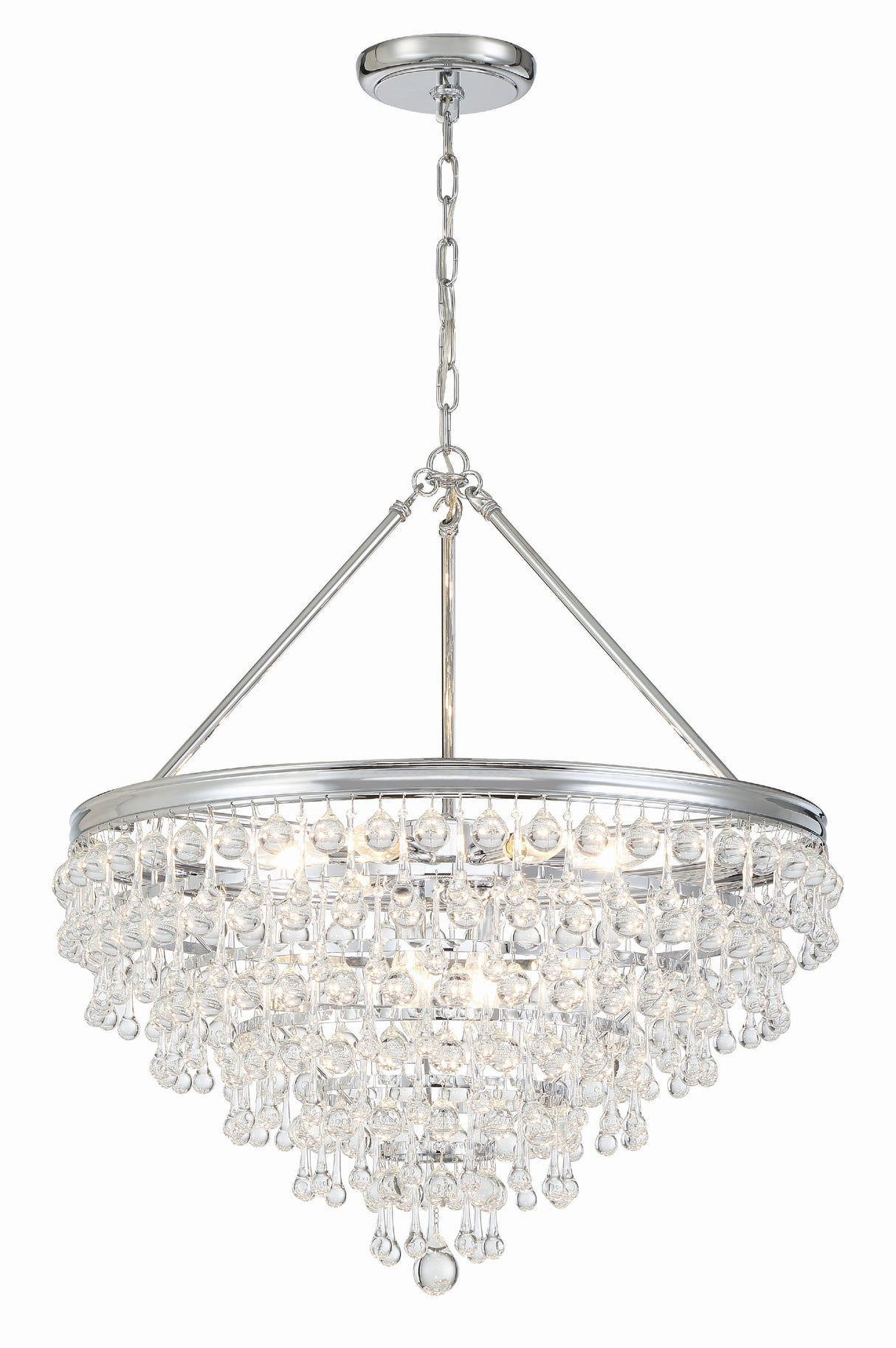 Calypso 8 Light Crystal Teardrop Polished Chrome Chandelier 137-CH