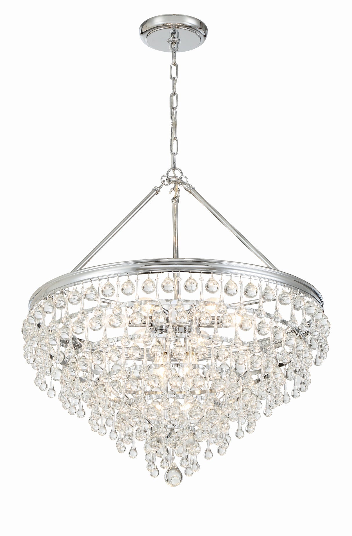 Calypso 8 Light Crystal Teardrop Polished Chrome Chandelier 137-CH