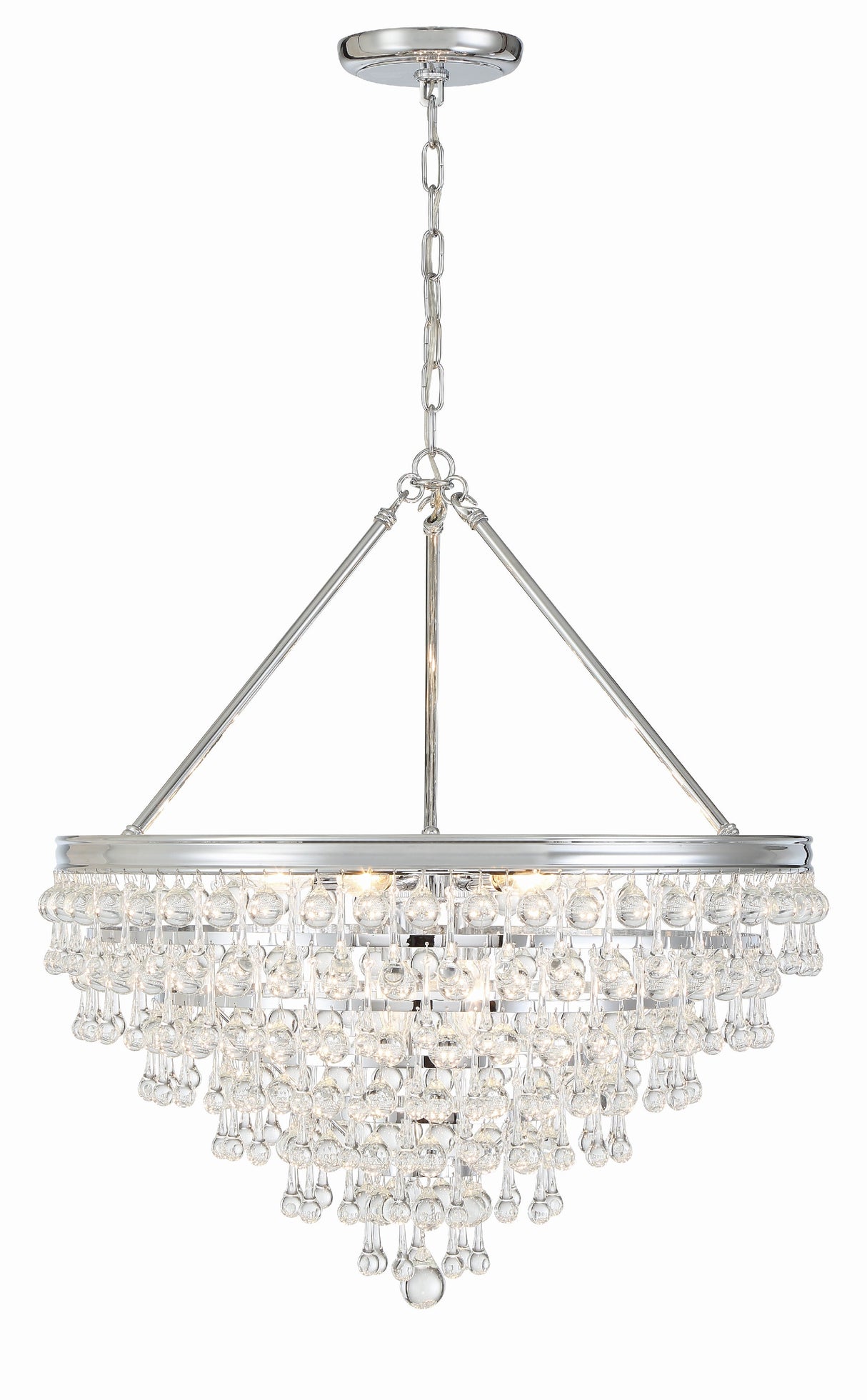 Calypso 8 Light Crystal Teardrop Polished Chrome Chandelier 137-CH