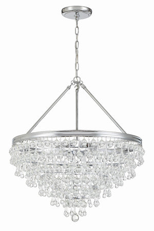 Calypso 8 Light Crystal Teardrop Polished Chrome Chandelier 137-CH