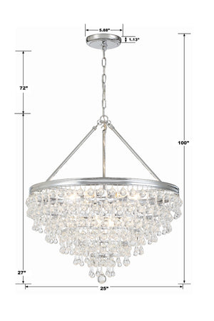 Calypso 8 Light Crystal Teardrop Polished Chrome Chandelier 137-CH