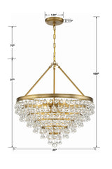 Calypso 8 Light Crystal Teardrop Polished Chrome Chandelier 137-CH